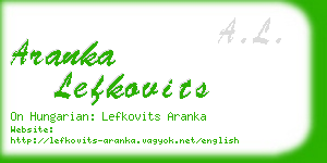 aranka lefkovits business card